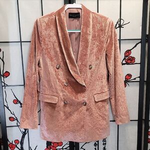 Fabiana Filippi Velvet Blazer in Soft Peach